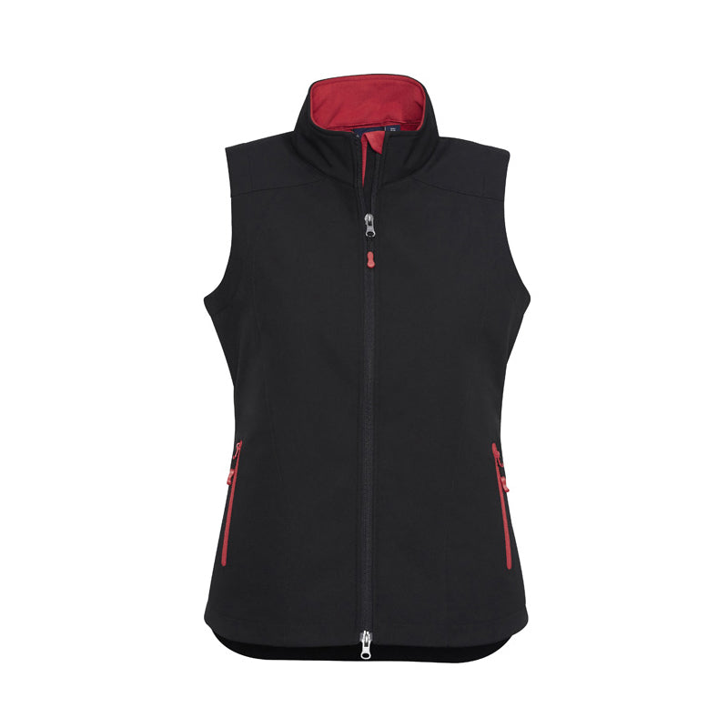 J404L BIZ COLLECTION LADIES GENEVA VEST POLY SHELL FLEECE LINING