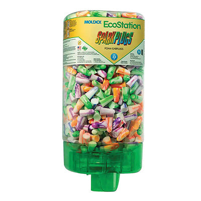 6703 MOLDEX ECOSTATION WITH SPARKPLUGS EARPLUGS 29dB STARTER PACK INCLUDES DISPENSER 500PR