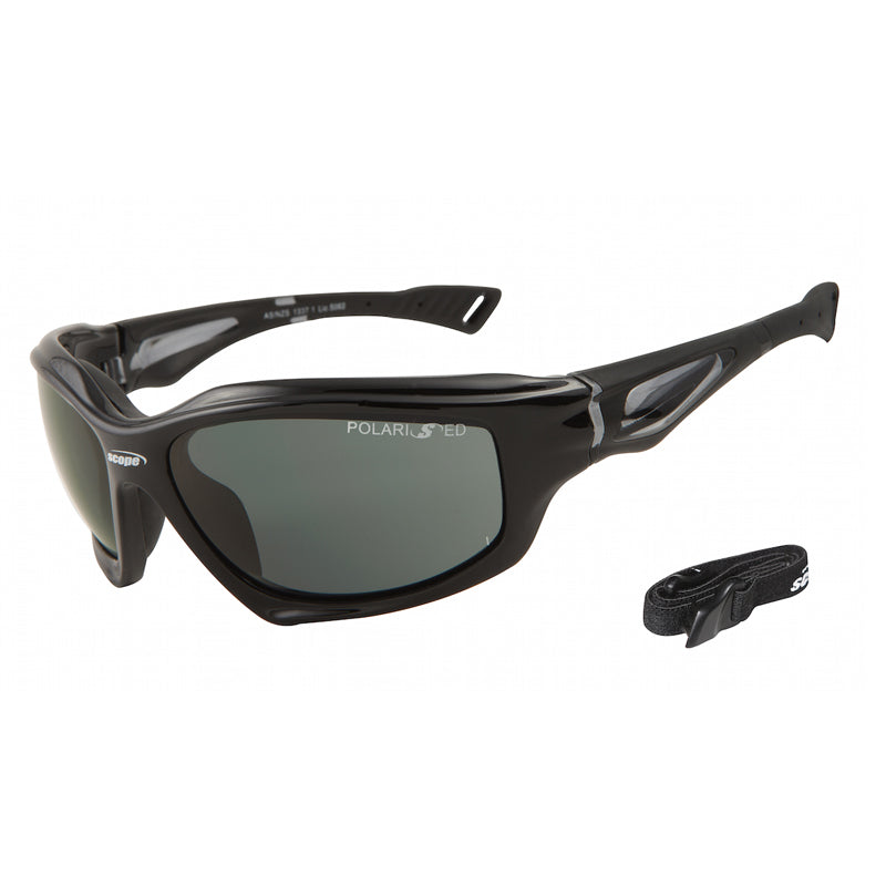 950BP SCOPE BEAST BLACK FRAME POLARISED LENS SAFETY GLASSES