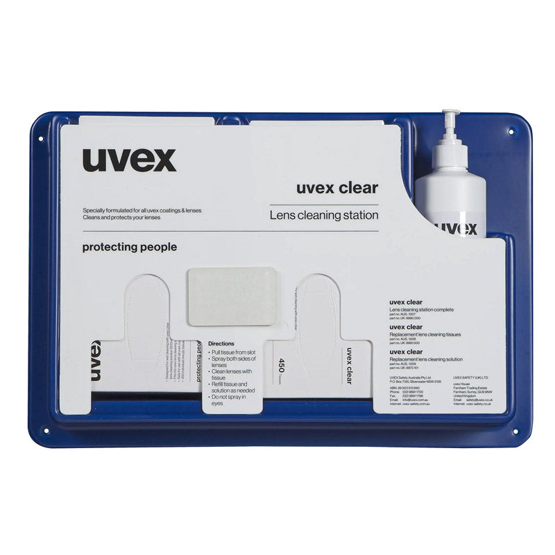 1007 UVEX LENS CLEANING STATION 4xTISSUES 1xFLUID