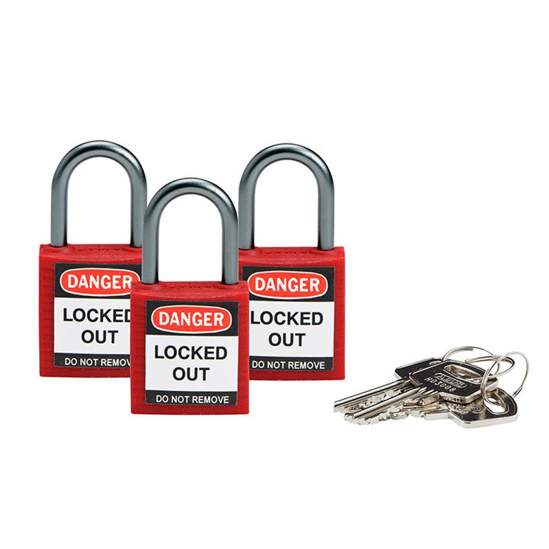 853205 KEYED ALIKE PADLOCKS PK=3 RED