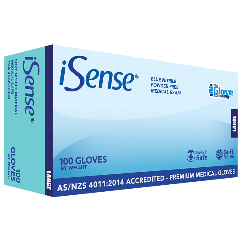 iSENSE BLUE NITRILE HACCP + MEDICAL DISP BX=100