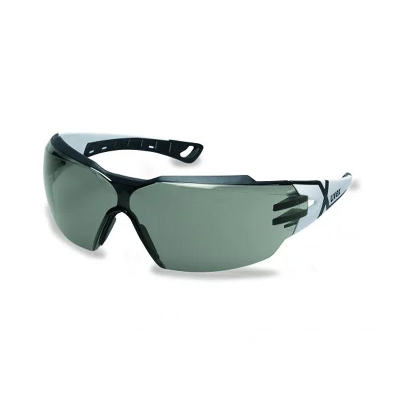 9198-200 UVEX PHEOS CX2 WHITE/BLACK ARMS, GREY 14% VLT SUPRAVISION ANTI-FOG LENS SAFETY GLASSES