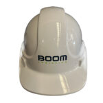 TA570B221:WH HARD HAT WITH BOOM LOGO TO FRONT