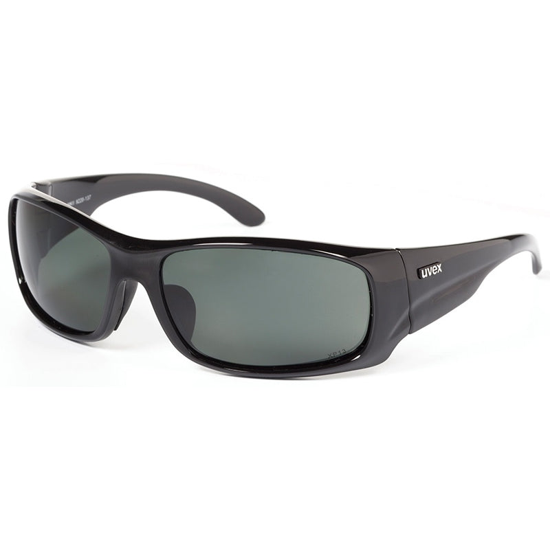 9220-137 UVEX RALLY MKII BLACK FRAME POLARIZED GREY 12% LENS SAFETY GLASSES