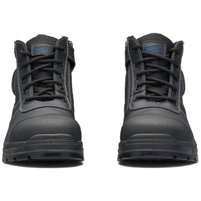 B319 BLUNDSTONE LEATHER LACE UP ZIP SIDE BOOT