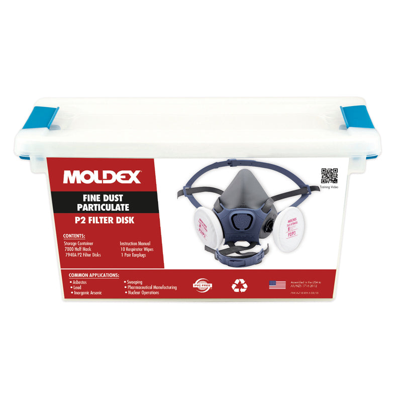 70941A MOLDEX 7000 SERIES HALF FACE RESPIRATOR KIT P2/P3 FINE DUST & ASBESTOS SMALL