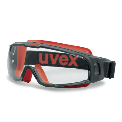 9308-342 UVEX ULTRASONIC RED/BLACK FRAME CLEAR LENS SAFETY GOGGLES
