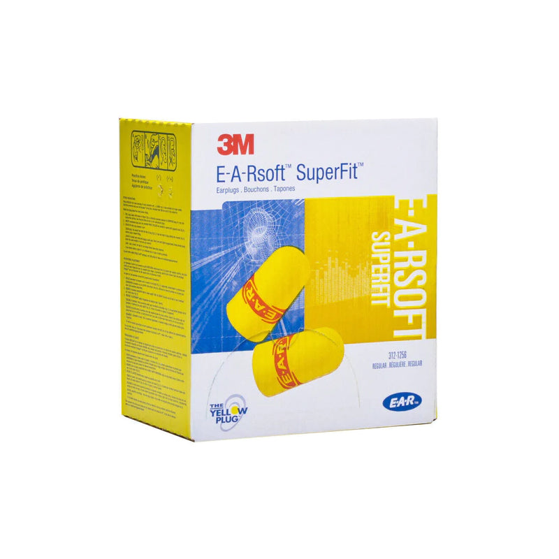 312-1256 3M SUPERFIT EARPLUGS REGULAR UNCORDED BOX=200
