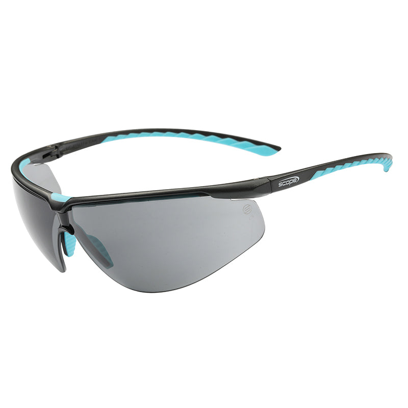 390S SCOPE AIR FLEX BLACK/BLUE FRAME SMOKE LENS SAFETY GLASSES