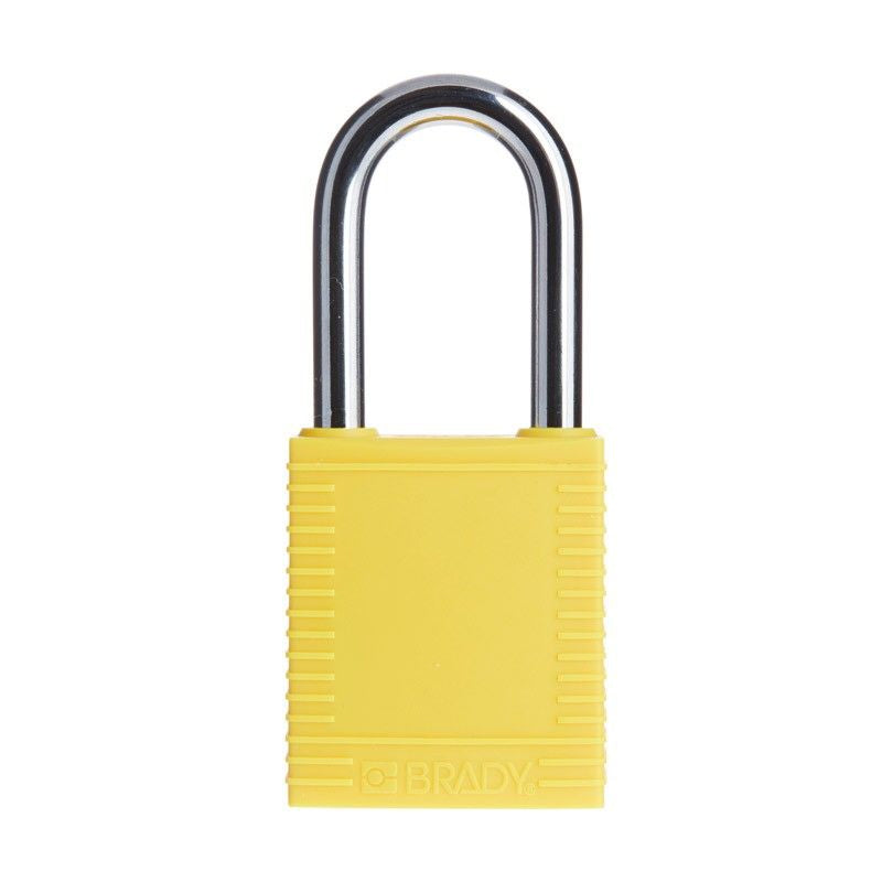 850820 BRADY SAFETY PADLOCK YELLOW 38mm SHACKLE KEYED DIFFERENTLY