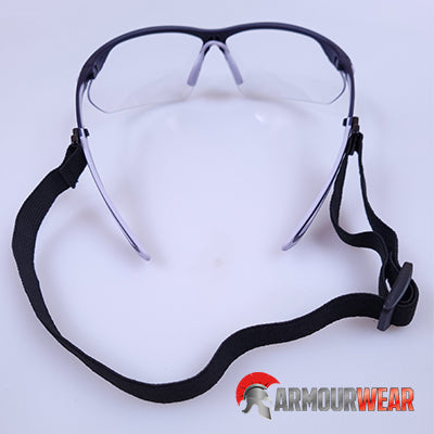 28953 ARMOURWEAR TRAX AF CLEAR SAFETY GLASSES + STRAP