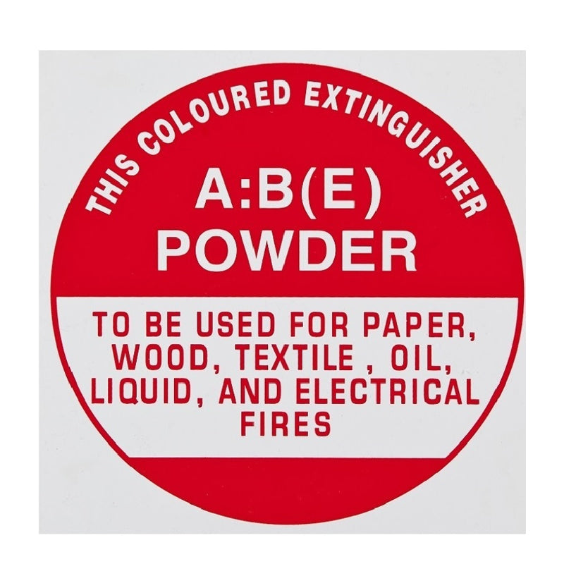 IDABE INSTRUCTION SIGN ABE DRY POWDER (205mm dia) – PLASTIC