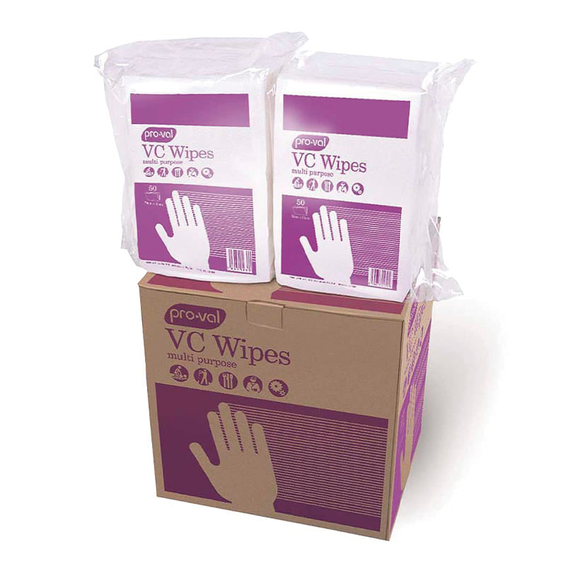 RCR PRO-VAL WIPES 60cm x 32cm WHITE CTN=600 WIPES