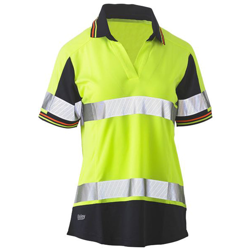 BKL1225T BISLEY LADIES HI-VIS S/S POLO + TAPE