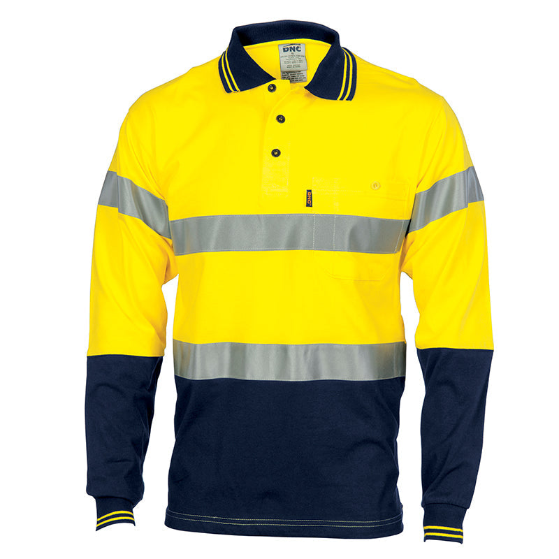 3916 DNC L/S COTTON POLO TAPED POCKETS #
