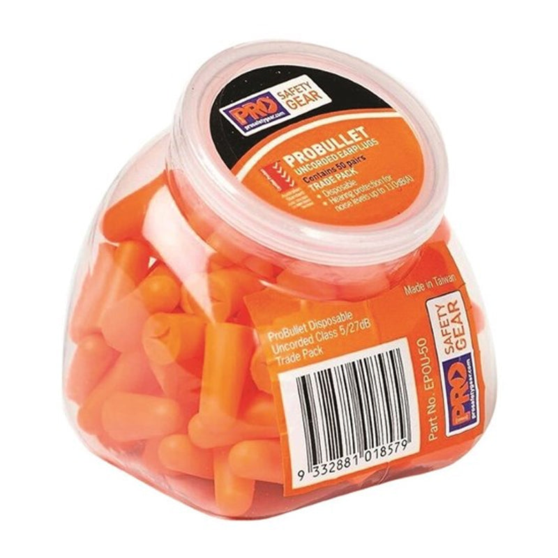 EPOU-50 PRO CHOICE PRO-BULLET UNCORDED EARPLUG 27dB BOX/50PR
