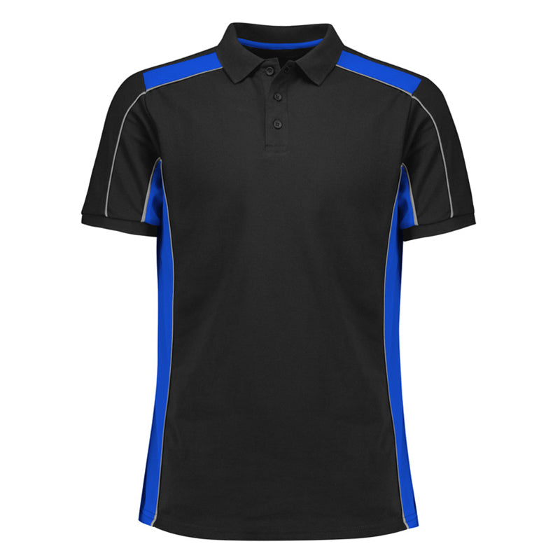 P413US FASHION BIZ UNISEX GRID SHORT SLEEVE POLO