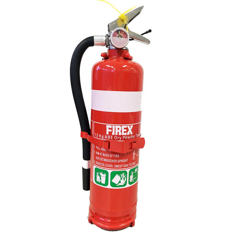 FXM15 1.5KG ABE DRY POWDER EXTINGUISHER + BRACKET 1A:20B:E