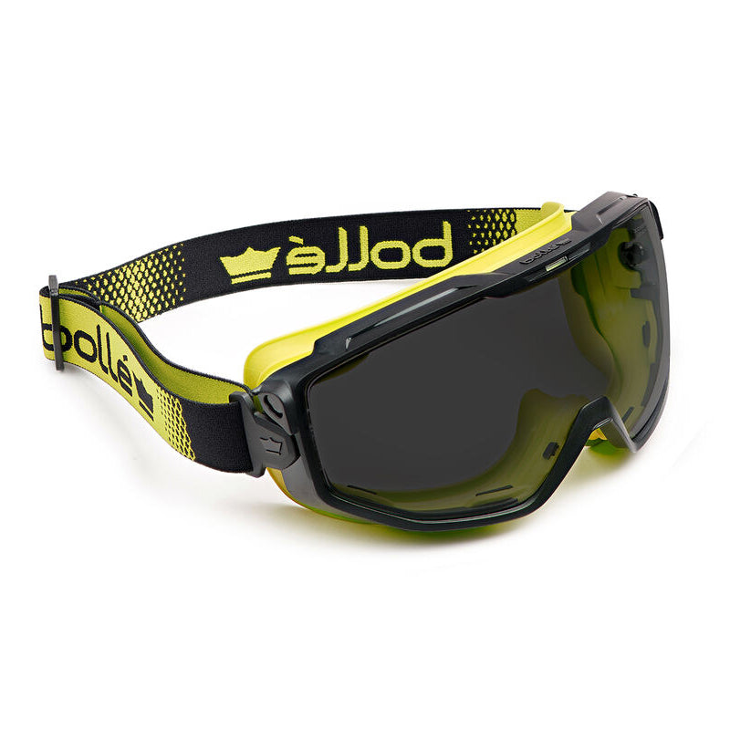 UNIVGN20W BOLLE UNIVERSAL PC SMOKE PLATINUM LENS TOP BOTTOM INDIRECT VENTED WITH FOAM SAFETY GOGGLES