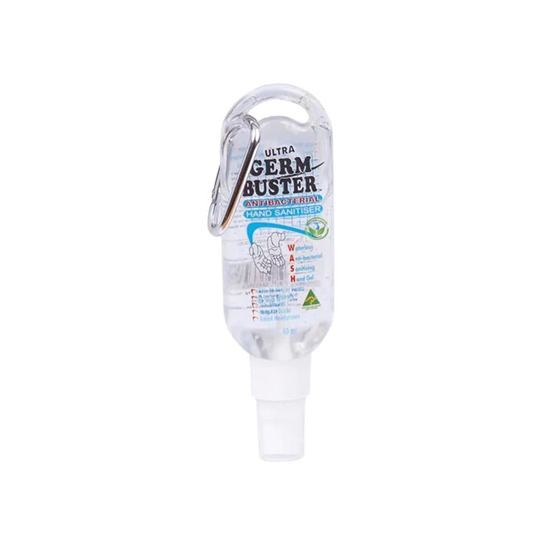 GBCL60 GERM BUSTER SANITISER 60ml CLIP ON WITH KARABINER