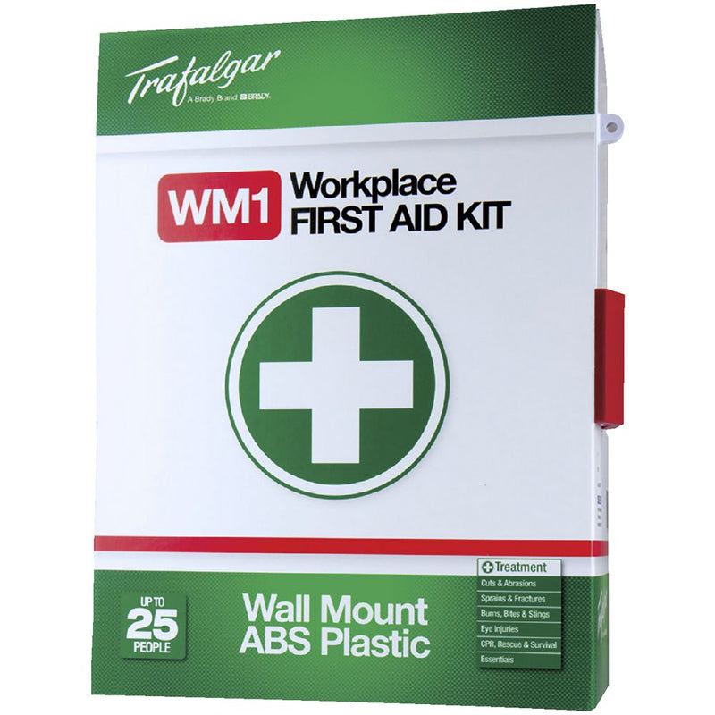 876479 BRADY WORKPLACE WALL MOUNT ABS PLASTIC CASE FIRST AID KIT