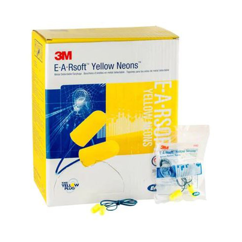 311-4106 3M CORDED DETECTABLE EARPLUGS NEONS 23dB CL4 BX=200