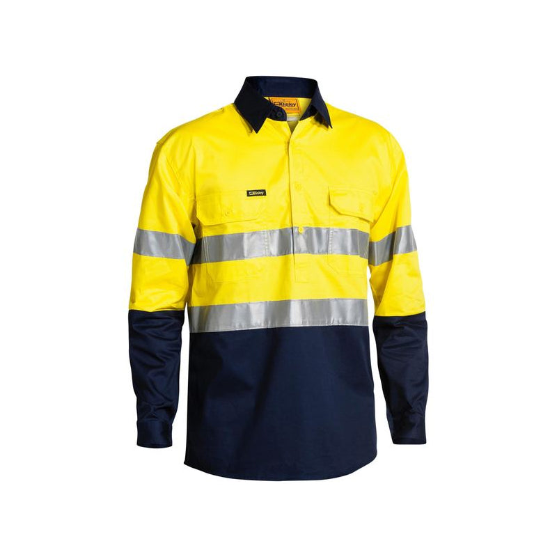 BSC6896 BISLEY CLOSED FRONT COOL LIGHTWEIGHT TAPED HI VIS SHIRT