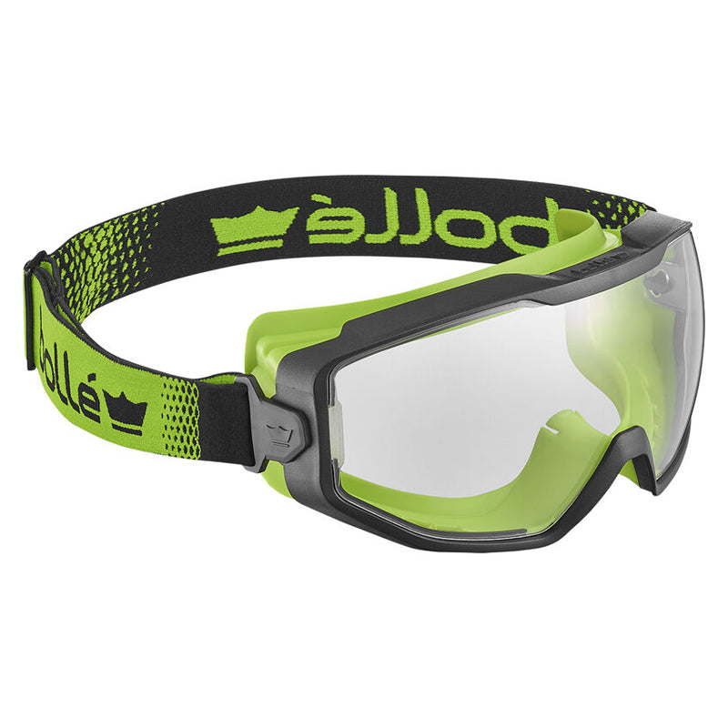 SPECTN15W BOLLE SPECTRUM PC CLEAR PLATINUM LENS TOP BOTTOM SEALED WITH FOAM SAFETY GOGGLES