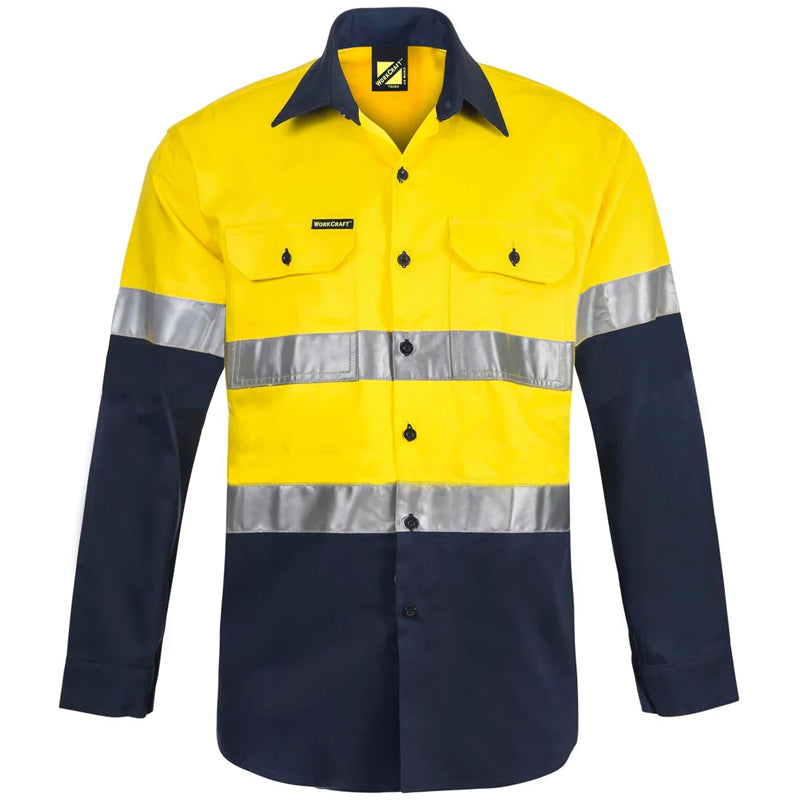 WS6030 LTWEIGHT HIVIS L/S VENTED REF COTTON SHIRT