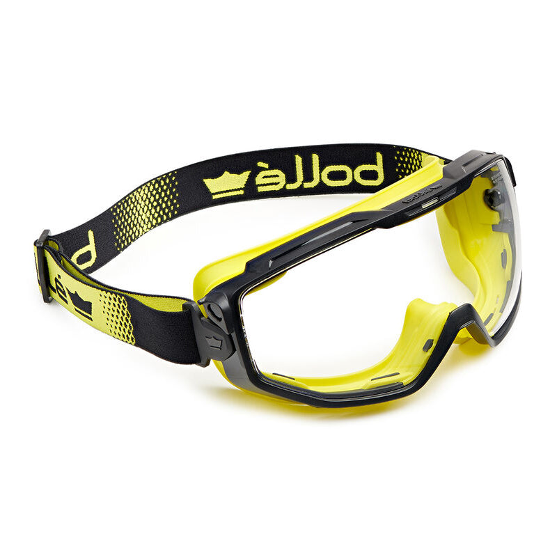 UNIVGN10W BOLLE UNIVERSAL PC CLEAR PLATINUM LENS TOP BOTTOM INDIRECT VENTED SAFETY GOGGLES