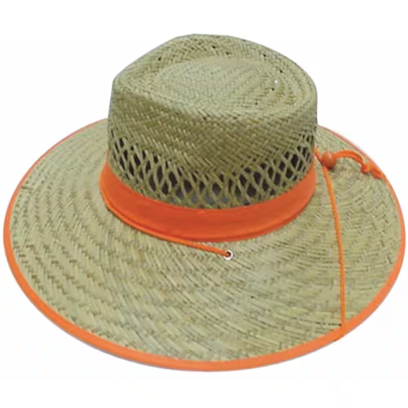 SW-OR BANDIT STRAW HAT WITH ORANGE TRIM UPF50+