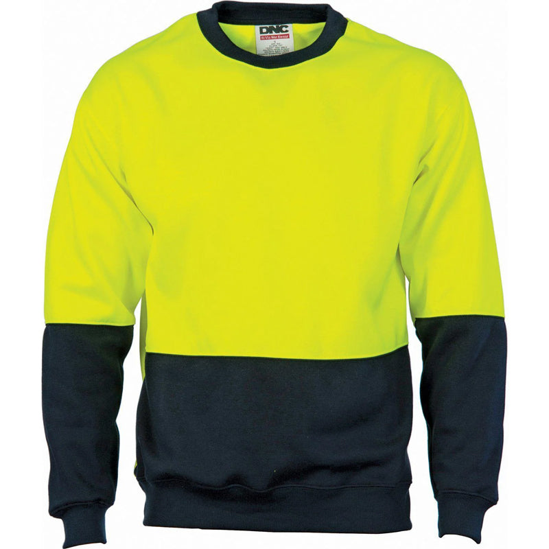 3821 DNC HI VIS 2 TONE FLEECY CREW NECK SWEAT SHIRT
