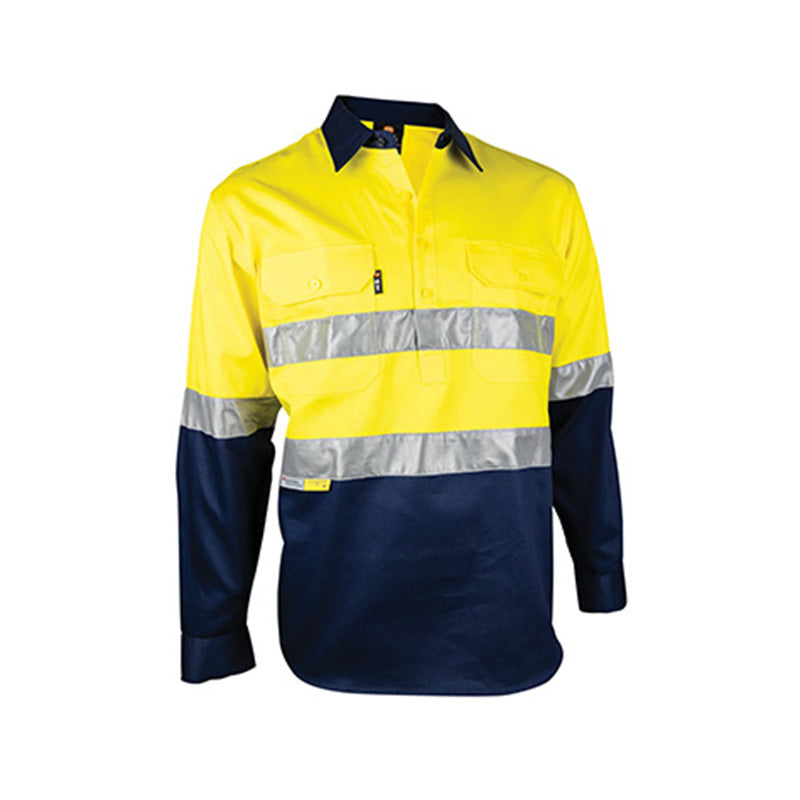 BT103 ARMOURWEAR CLOSED FRONT L/S DRILL SHIRT CW TAPE 190GSM