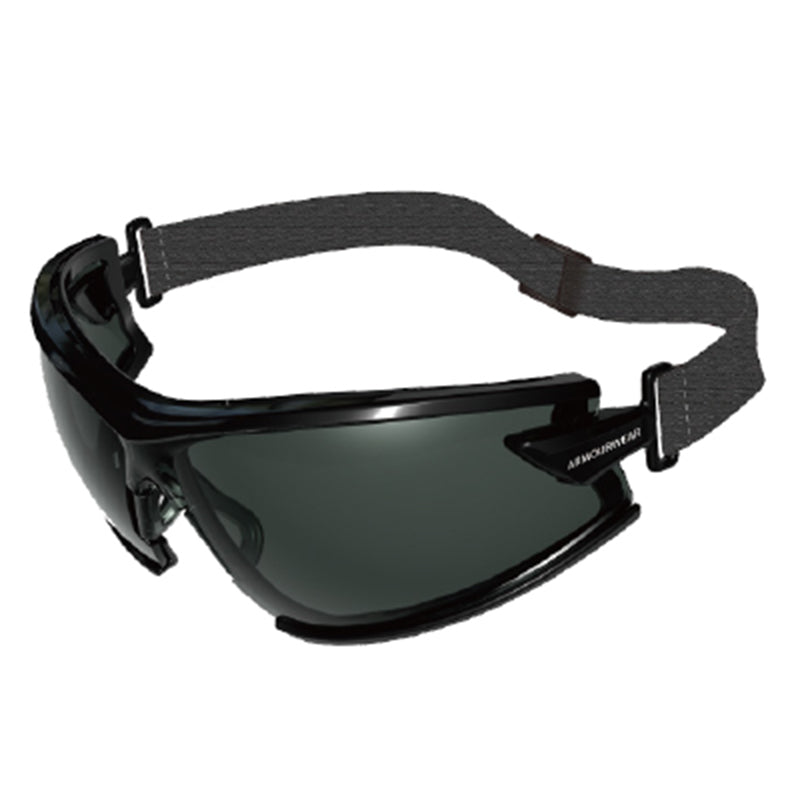 19405SF ARMOURWEAR RAPPER SMOKE LENS ANTI FOG SAFETY GOGGLES FOAM + STRAP