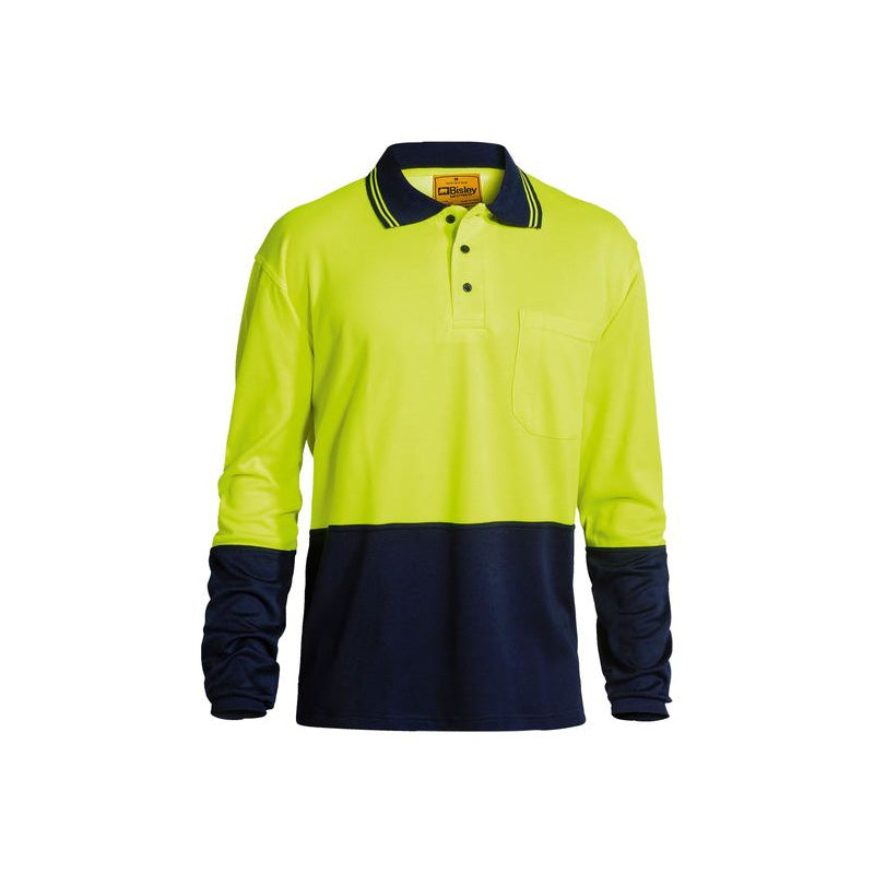 BK6234 BISLEY 2TONE HI VIZ LONG SLEEVE POLO