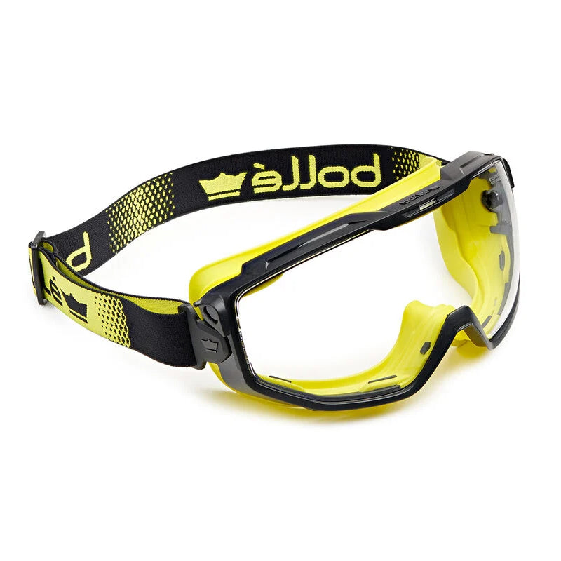 UNIVGN14W BOLLE UNIVERSAL PC CLEAR PLATINUM LENS TOP BOTTOM INDIRECT VENTED WITH FOAM SAFETY GOGGLES