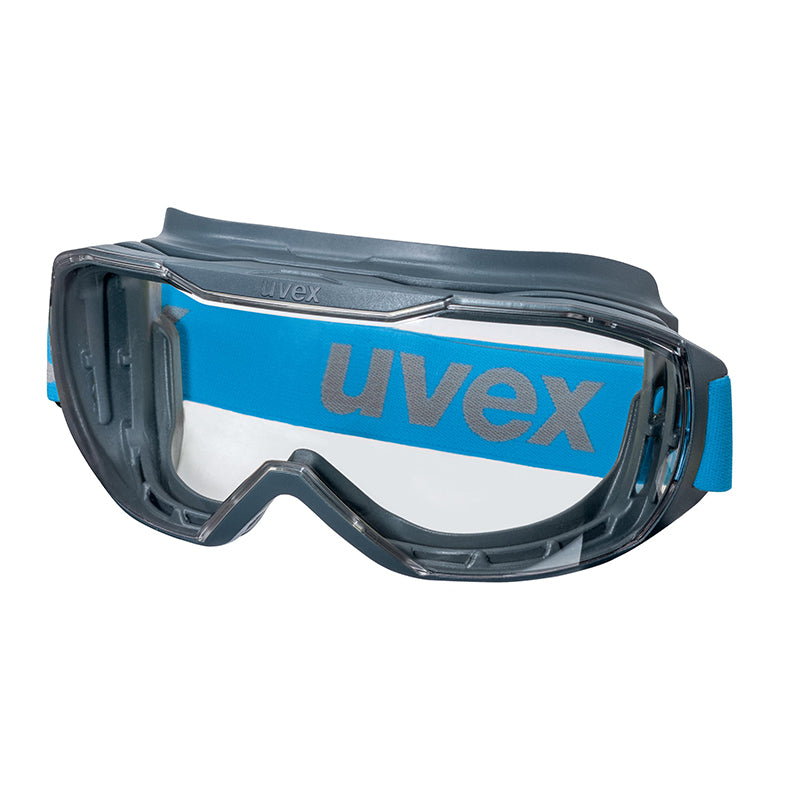 9320-266 UVEX MEGASONIC GREY/BLUE CLEAR SUPRAVISION EXCELLENCE LENS SAFETY GOGGLES