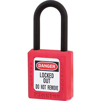 0406RED MASTERLOCK RED NON CONDUCTIVE PADLOCK KEYED DIFFERENTLY EACH