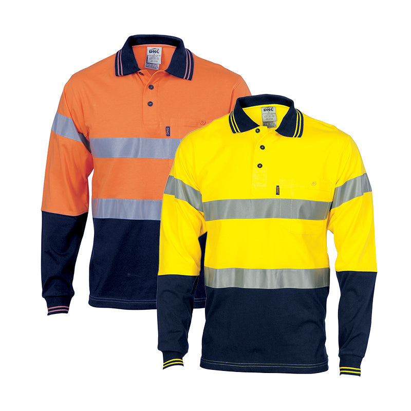 3916 DNC  L/S COTTON POLO TAPED POCKETS #