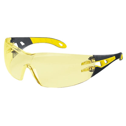 9192-306 UVEX PHEOS BLACK/YELLOW FRAME AMBER ANTI-FOG LENS SAFETY GLASSES