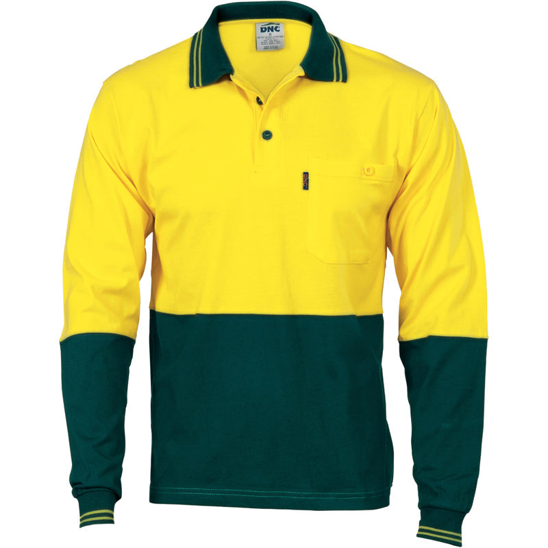 3846 2TONE HIVIZ COTTON JERSEY WITH MESH U/ARM LS