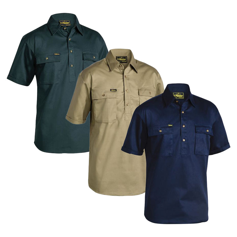 BSC1433 CLOSED FRONT SHORT SLEEVE DRILL SHIRT