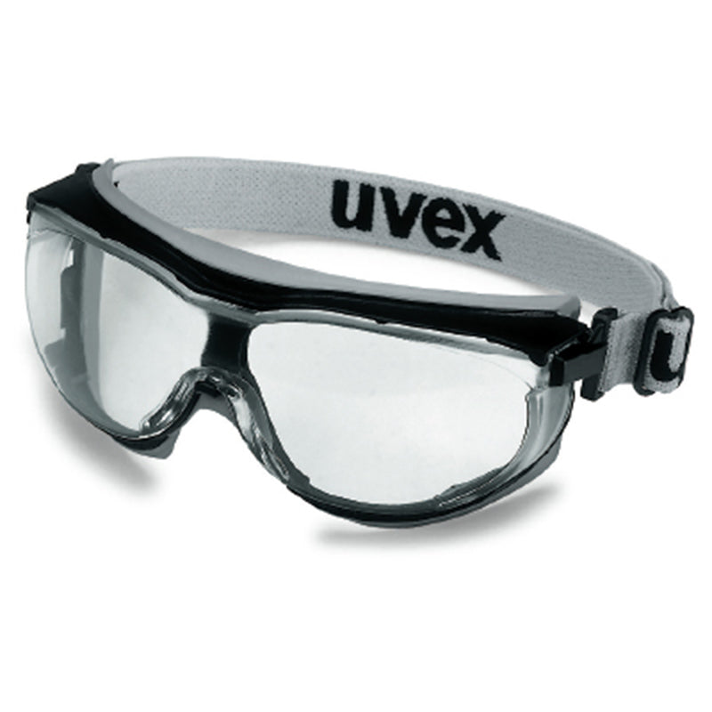 9307-385 UVEX CARBONVISION BLACK/GREY FRAME CLEAR LENS SAFETY GOGGLES