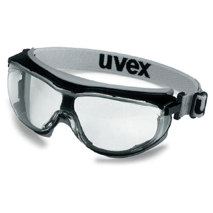 9307-385 UVEX CARBONVISION BLACK/GREY FRAME CLEAR LENS SAFETY GOGGLES