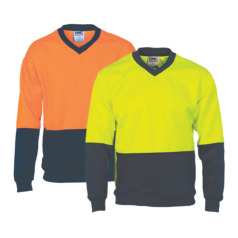 3822 HV 2TONE V-NECK FLEECY SWEAT(SLOPPY JOE)