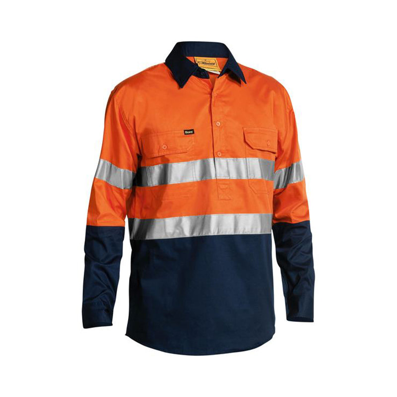 BSC6896 BISLEY CLOSED FRONT COOL LIGHTWEIGHT TAPED HI VIS SHIRT