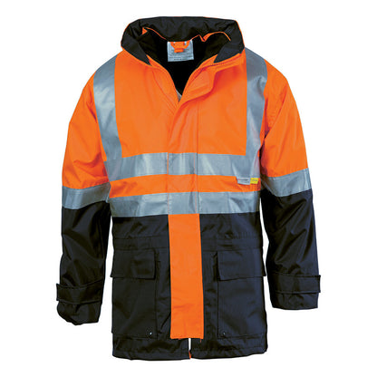 3864 DNC 4 IN 1 HI VIS 2 TONE BREATHABLE JACKET WITH VEST AND 3M REFLECTIVE TAPE