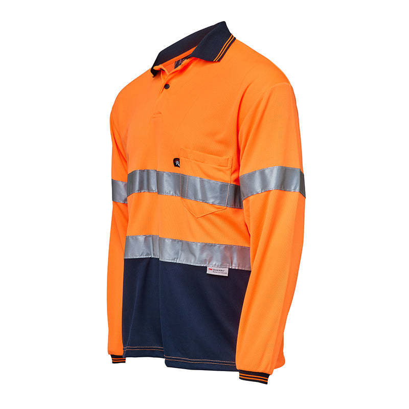 BT580  MICRO MESH L/S POLO + TAPE