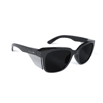 STK41N20A BOLLE STKS 410 SMOKE LENS PC SAFETY GLASSES PLATINUM ASAF BLACK GLOSS PC TEMPLE/FRAME